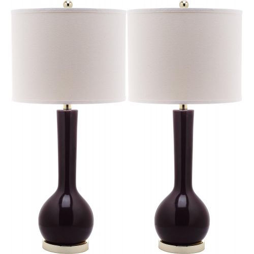  Safavieh Lighting Collection Mae Long Neck White Ceramic 30.5-inch Table Lamp (Set of 2)