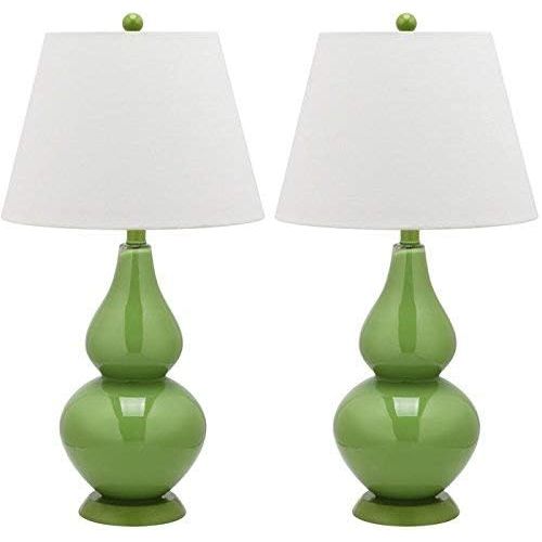  Safavieh Lighting Collection Cybil Navy Double Gourd 26.5-inch Table Lamp (Set of 2)