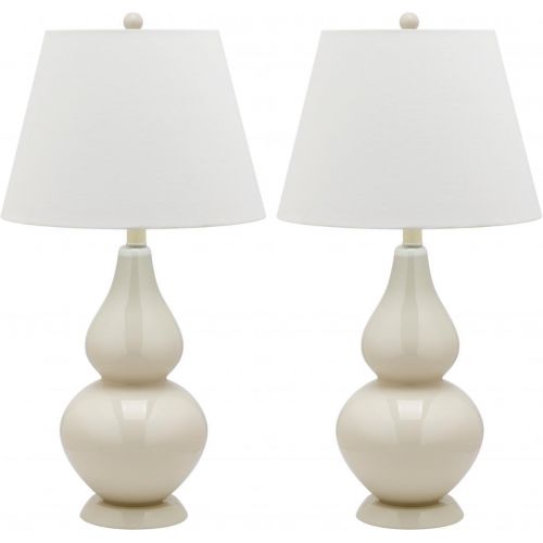  Safavieh Lighting Collection Cybil Navy Double Gourd 26.5-inch Table Lamp (Set of 2)