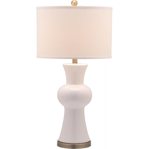  Safavieh Lighting Collection Lola Column White 30-inch Table Lamp (Set of 2)