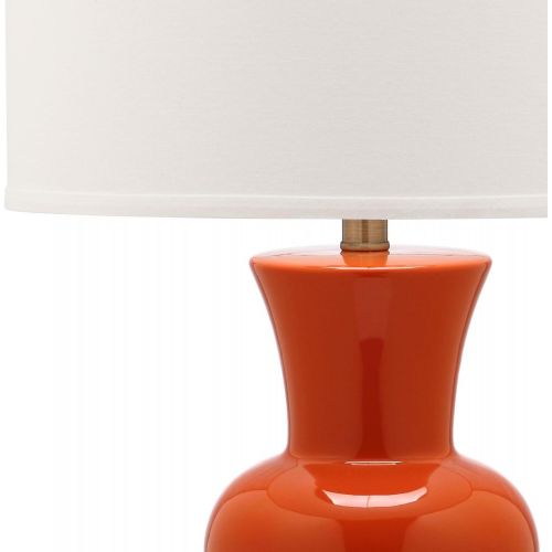  Safavieh Lighting Collection Lola Column White 30-inch Table Lamp (Set of 2)