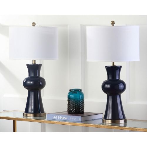  Safavieh Lighting Collection Lola Column White 30-inch Table Lamp (Set of 2)