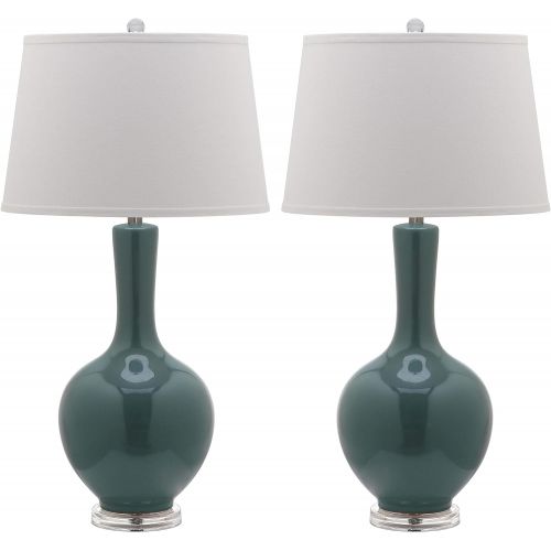  Safavieh Lighting Collection Blanche Gourd Navy 32-inch Table Lamp (Set of 2)