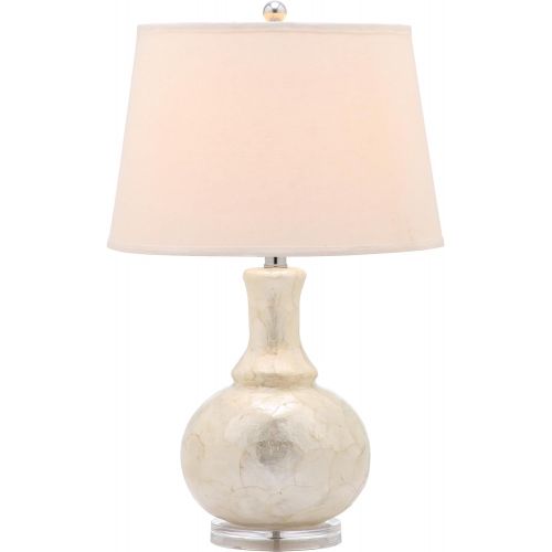  Safavieh Lighting Collection Shelley Gourd White 24.75-inch Table Lamp (Set of 2)