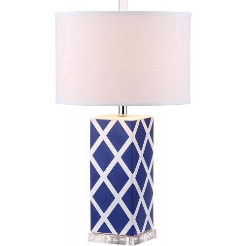  Safavieh Lighting Collection Garden Lattice Navy 27-inch Table Lamp (Set of 2)