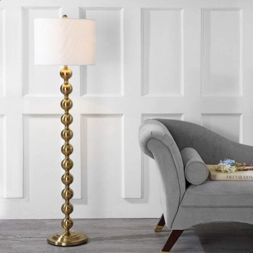  Safavieh Lighting Collection Reflections Stacked Ball Nickel 58.5-inch Floor Lamp