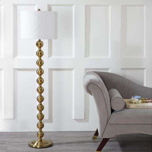  Safavieh Lighting Collection Reflections Stacked Ball Nickel 58.5-inch Floor Lamp