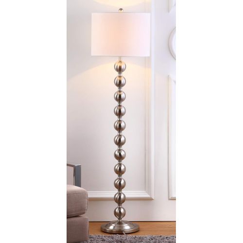  Safavieh Lighting Collection Reflections Stacked Ball Nickel 58.5-inch Floor Lamp