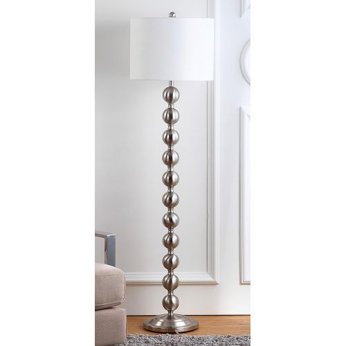  Safavieh Lighting Collection Reflections Stacked Ball Nickel 58.5-inch Floor Lamp