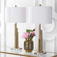 Safavieh TBL4060A-SET2 Lighting Collection Hopper Brass Gold Table Lamp