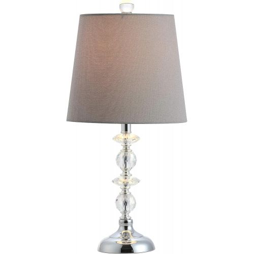  Safavieh MLT4002A Lighting Collection Lucena Grey Shade and Clear Base Table Lamp