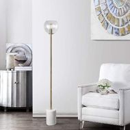 Safavieh FLL4002A Lighting Collection Bradley White and Brass Gold Floor Lamp