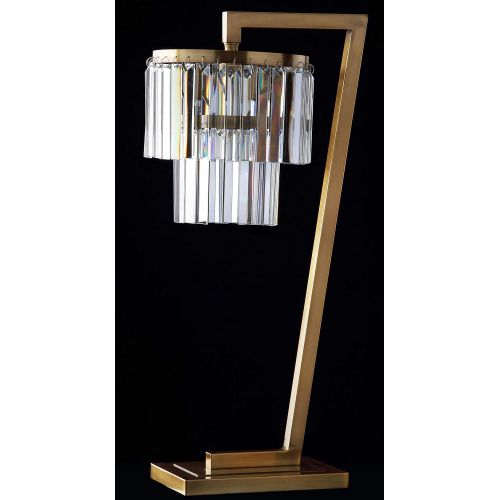  Safavieh TBL4073A Lighting Collection Callum Brass Gold and Clear Table Lamp
