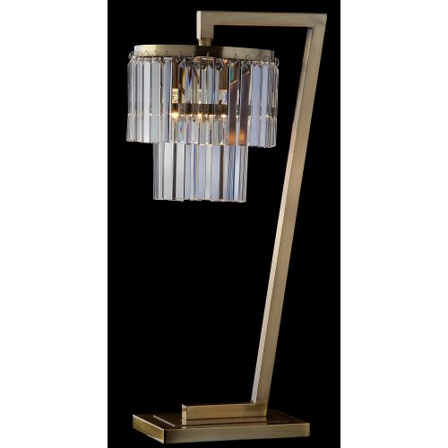  Safavieh TBL4073A Lighting Collection Callum Brass Gold and Clear Table Lamp