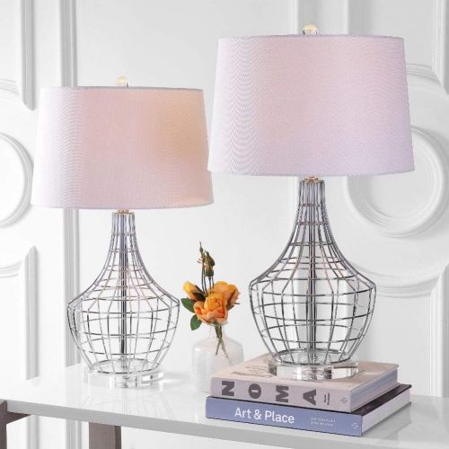  Safavieh TBL4010A-SET2 Lighting Collection Olga Silver Table Lamp