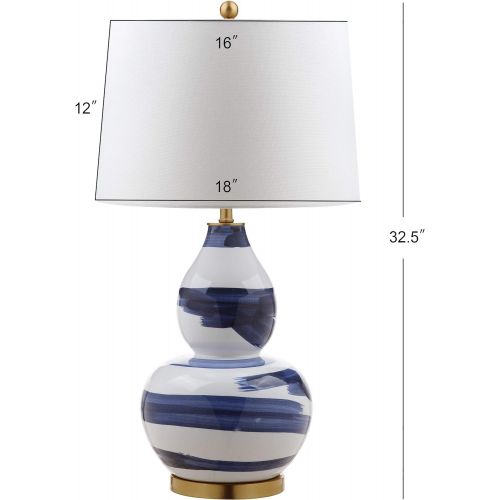  Safavieh TBL4013B Lighting Collection Aileen Blue and White Table Lamp, Gold