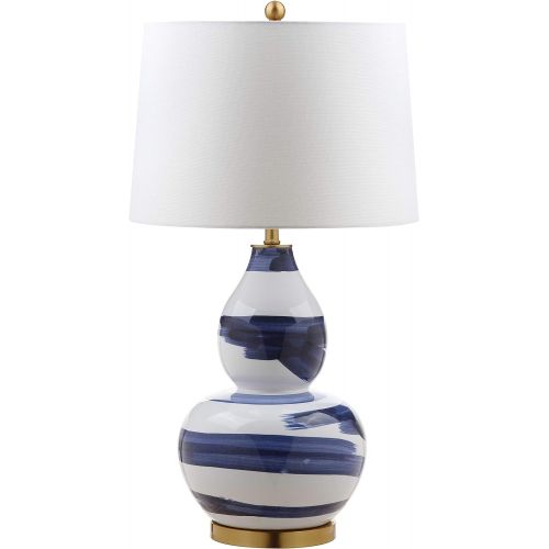  Safavieh TBL4013B Lighting Collection Aileen Blue and White Table Lamp, Gold