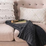 Safavieh Affinity Knit Throw Blanket, Dark Grey