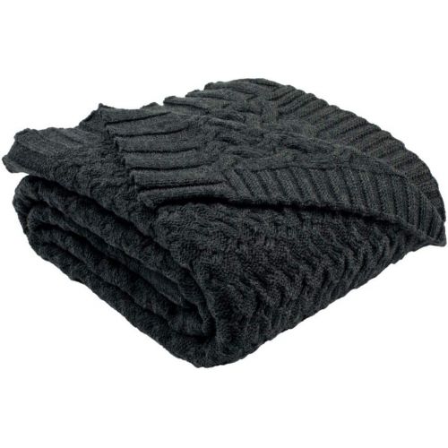  Safavieh Affinity Knit Throw Blanket, Dark Grey