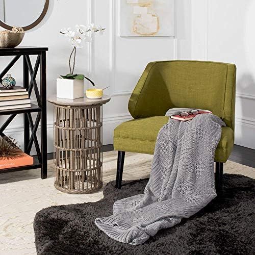  Safavieh Cozy Knit Throw Blanket, Medium Light Grey