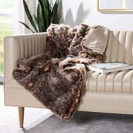 Safavieh Home Collection Dusty Fur Throw Blanket, Grey