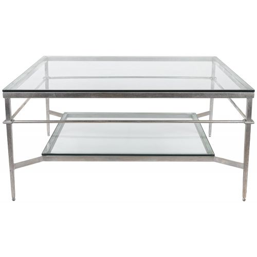  Safavieh American Homes Collection Mieka Silver Leaf Glass Couture Cocktail Table