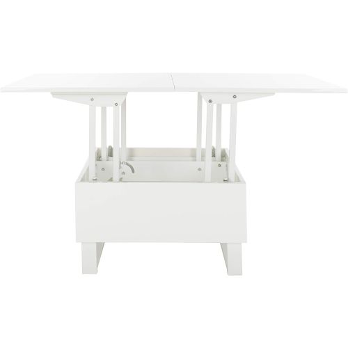  Safavieh FOX2233A Home Collection Tilly Antique Brass Coffee Table, White