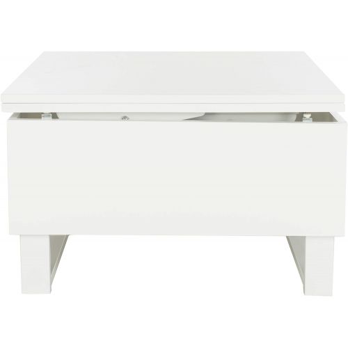  Safavieh FOX2233A Home Collection Tilly Antique Brass Coffee Table, White