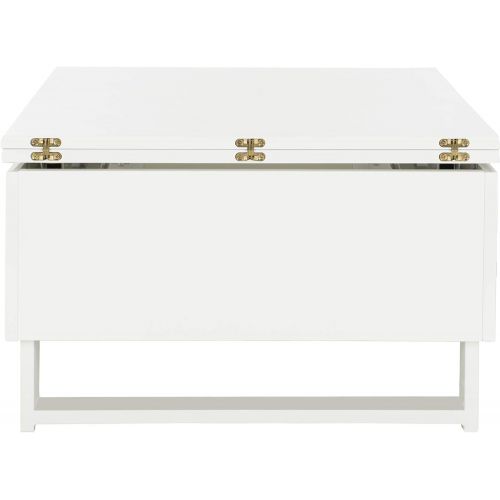  Safavieh FOX2233A Home Collection Tilly Antique Brass Coffee Table, White