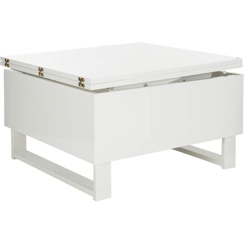  Safavieh FOX2233A Home Collection Tilly Antique Brass Coffee Table, White