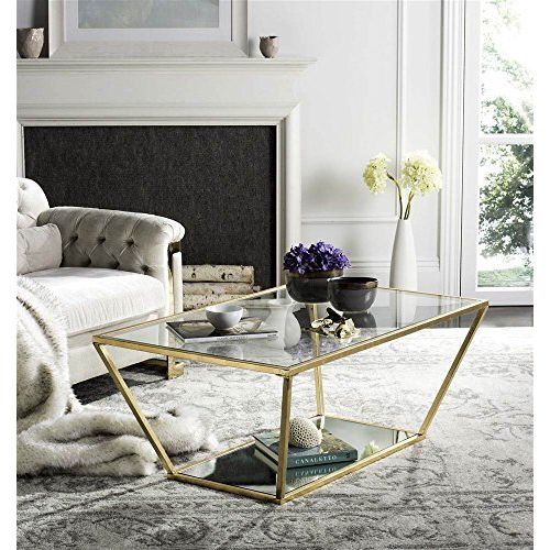  Safavieh Home Collection Allene Gold Leaf Retro Coffee Table