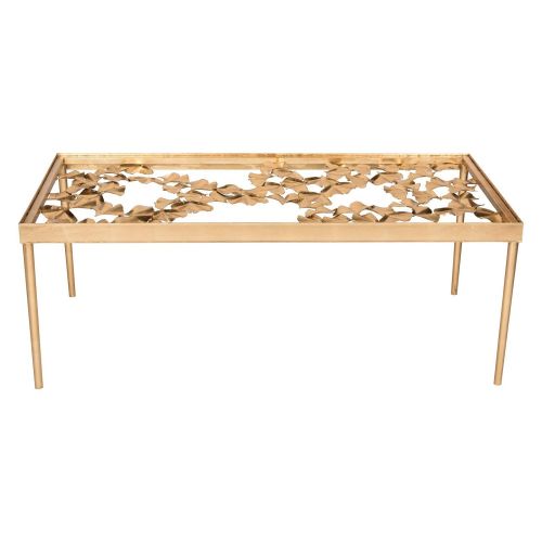  Safavieh Home Collection Otto Antique Gold Ginkgo Leaf Coffee Table