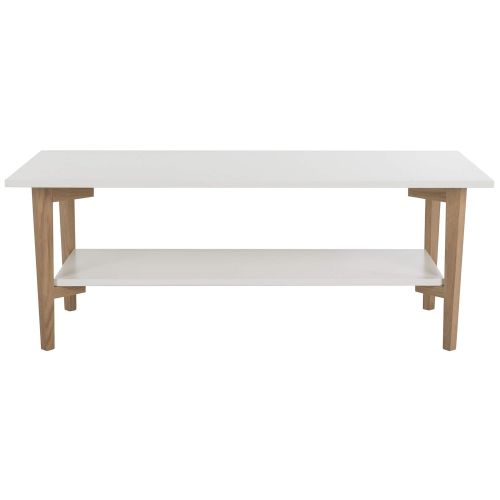  Safavieh Home Collection Caraway White and Natural Coffee Table