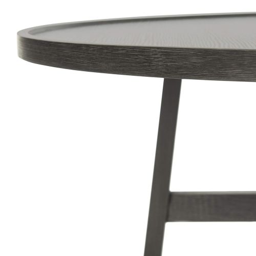  Safavieh FOX4257B Home Collection Malone Dark Retro Mid-Century Dark Grey Wood Coffee Table