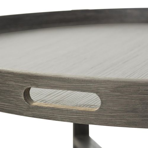  Safavieh FOX4231A Home Collection Cursten Retro Wood Tray Top Coffee Table, Dark Grey