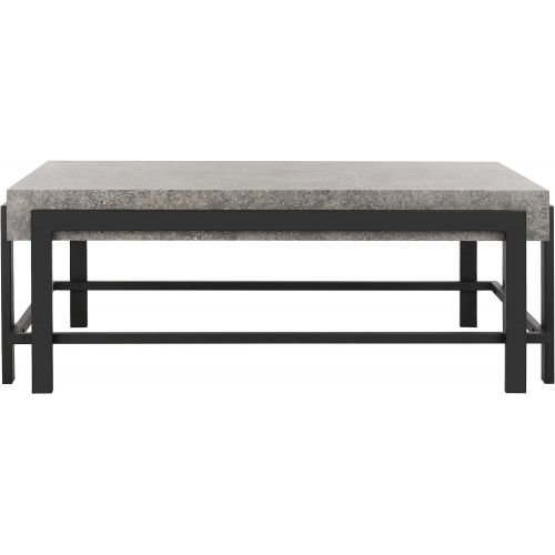  Safavieh Home Collection Oliver Dark Grey and Black Rectangular Contemporary Coffee Table