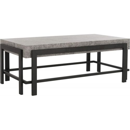  Safavieh Home Collection Oliver Dark Grey and Black Rectangular Contemporary Coffee Table