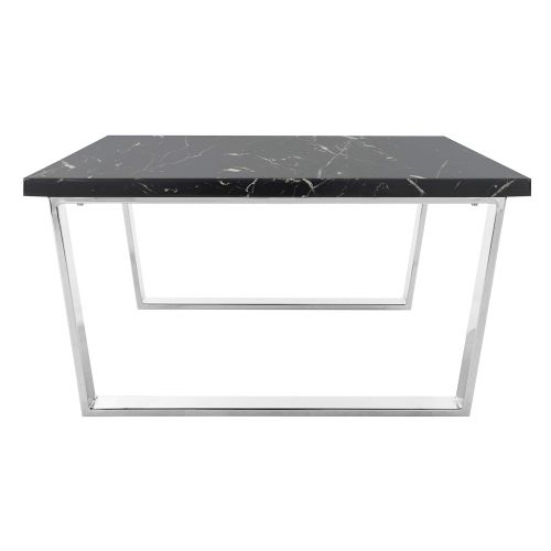  Safavieh COF6201B Home Collection Carmen Black Marble and Chrome Square Coffee Table,