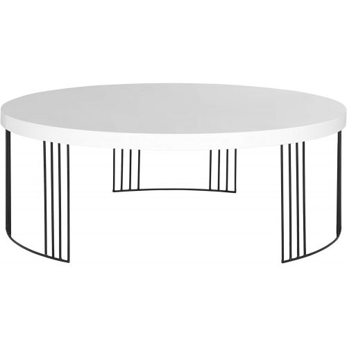  Safavieh Home Collection Keelin Mid-Century Modern White Coffee Table