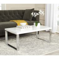 Safavieh Home Collection Rockford White and Chrome Coffee Table