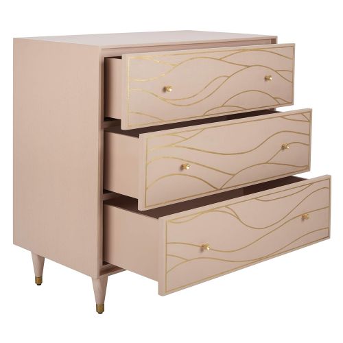  Safavieh SFV8101C Couture High Line Collection Broderick Pink and Antique Gold Wave Chest