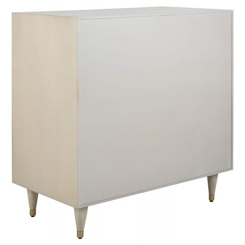  Safavieh SFV8101A Couture High Line Collection Broderick White and Antique Gold Wave Chest