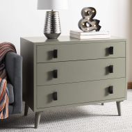 Safavieh CHS6601A Home Collection Blaize Dark Grey and Black 3 Chest of Drawers