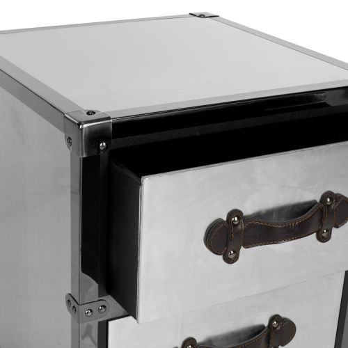  Safavieh Home Collection Gage Black and Silver 2 Drawer Rolling Chest