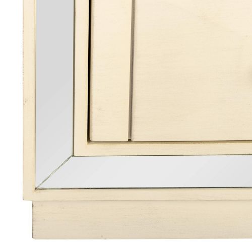  Safavieh Home Collection Sloane Antique Beige and Nickel 3 Chest of Drawers, Mirror