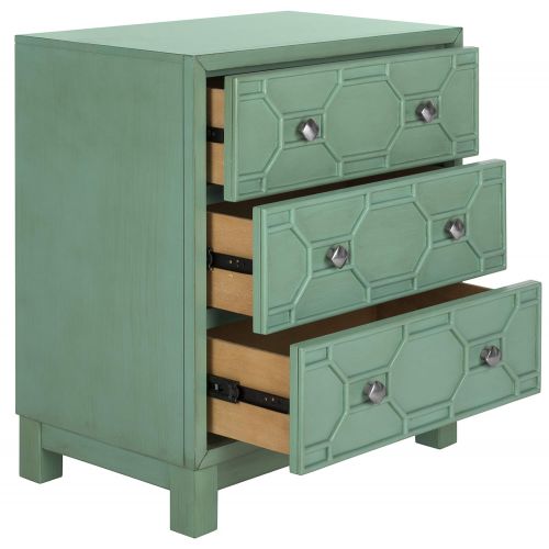  Safavieh CHS9201A Home Collection Izumi Turquoise 3 Chest of Drawers