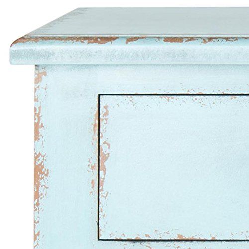  Safavieh American Homes Collection Tablet Distressed Blue 3 Drawer Chest