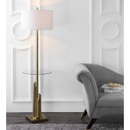 Safavieh FLL4009A Lighting Collection Ambrosio 61 Brass and Gold Side Table Floor Lamp