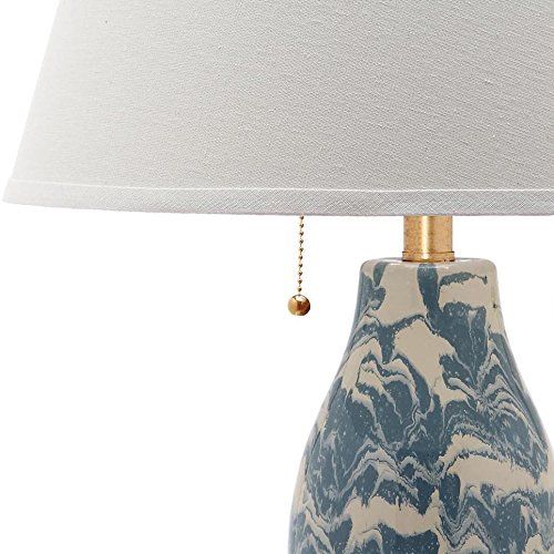  Safavieh Lighting Collection Color Swirls Blue and White 28.5-inch Table Lamp (Set of 2)