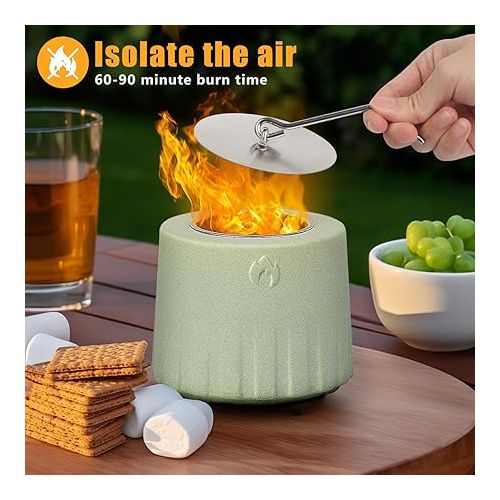  Mini Tabletop Fire Pit, Safcare Smokeless Table Top Fire Bowl with Matte Finish, Bio Ethanol Fireplace for Birthday Parties, Christmas, Halloween and Other Holiday, Indoor or Patio S'Mores Maker